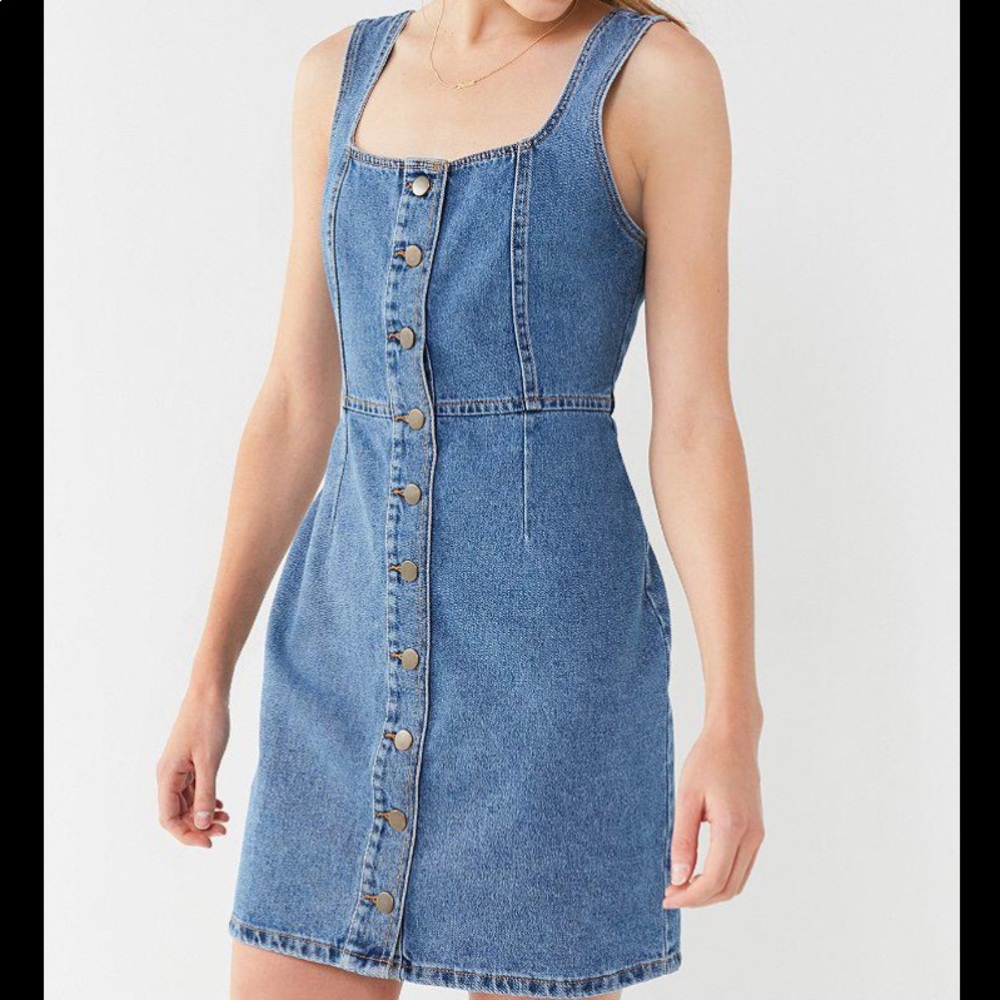 Urban Outfitters Button Front Denim Mini Dress S